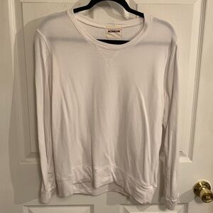 Monrow Boyfriends Women’s Pullover Sweatshirt With Snap Buttons on Sleeves